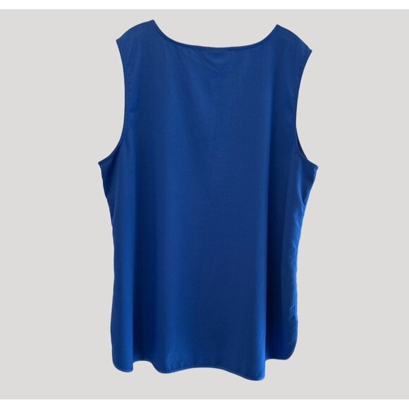 Lane Bryant Women’s Classic  Hi Low V- Neck Sleeveless Top Blue Size 22 - Picture 2 of 6